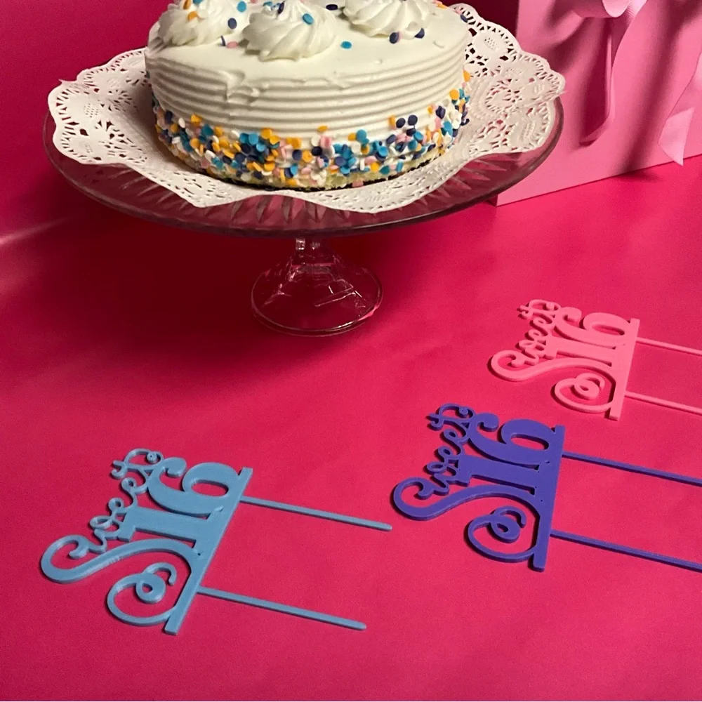 New! Sweet 16 Cake Topper 3D Cake Topper Sweet Sixteen Customizable Cake Topper